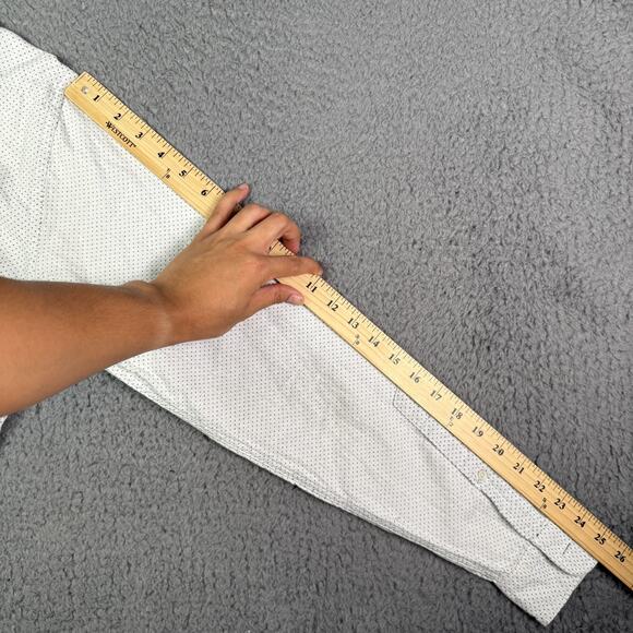 Taylor Stitch The California Shirt Mens Large 42 White Navy Jacquard Dot Pocket - Picture 8 of 9